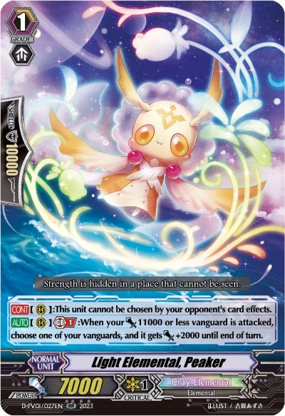 Image for Light Elemental, Peaker (D-PV01: History Collection) (D-PV01/027EN) - Cardfight Vanguard
