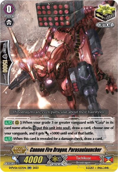 Image for Cannon Fire Dragon, Parasaulauncher (D-PV01: History Collection) (D-PV01/037EN) - Cardfight Vanguard