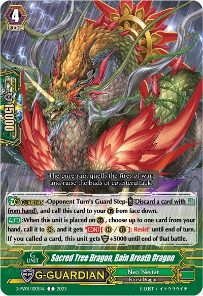 Image for Sacred Tree Dragon, Rain Breath Dragon (D-PV01: History Collection) (D-PV01/100EN) - Cardfight Vanguard