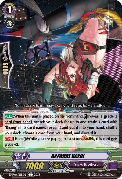 Image for Acrobat Verdi (D-PV01: History Collection) (D-PV01/139EN) - Cardfight Vanguard