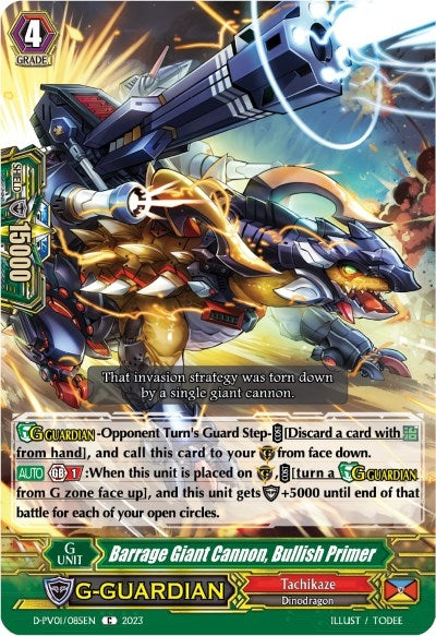Image for Barrage Giant Cannon, Bullish Primer (D-PV01: History Collection) (D-PV01/085EN) - Cardfight Vanguard