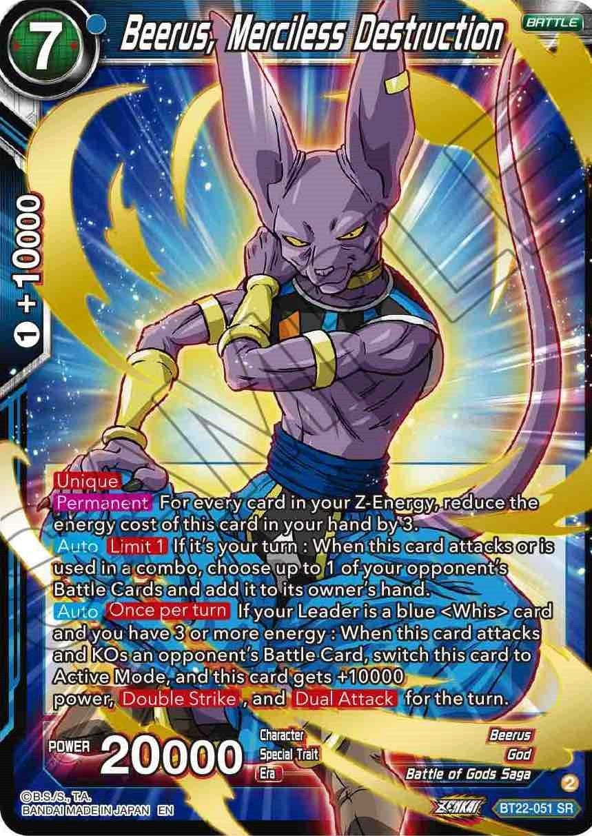 Image for Beerus, Merciless Destruction (Critical Blow) (BT22-051) - Dragon Ball Super: Masters
