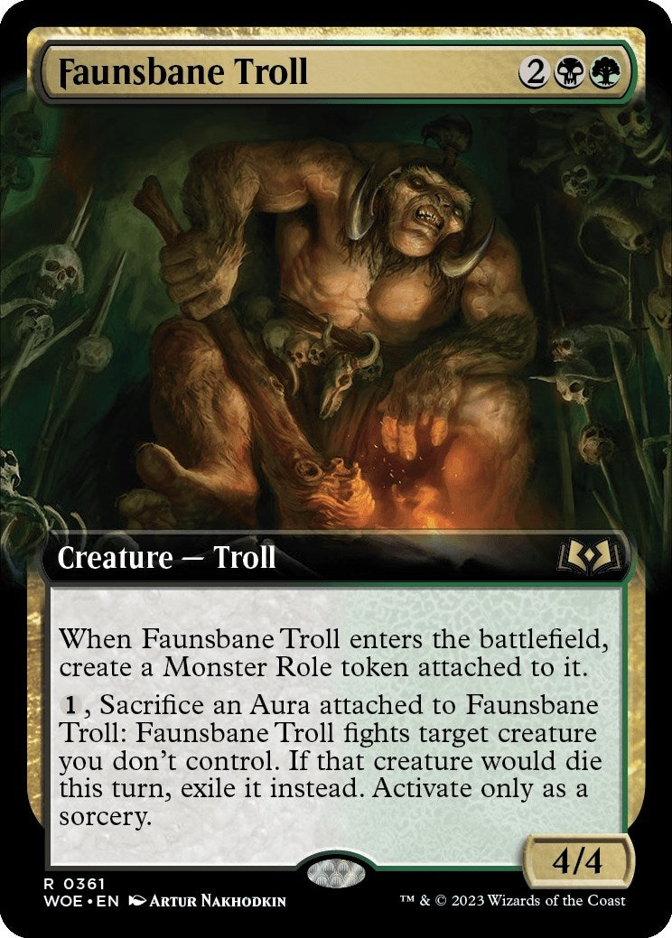 Image for Faunsbane Troll (Extended Art) (Wilds of Eldraine) (361) - Magic: The Gathering