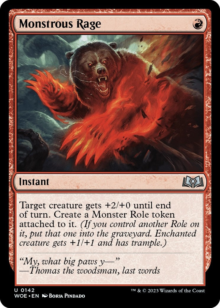 Image for Monstrous Rage (Wilds of Eldraine) (142) - Magic: The Gathering
