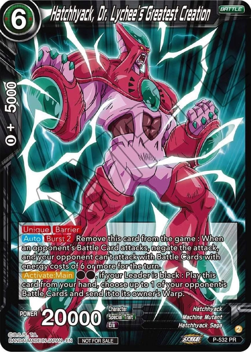 Image for Hatchhyack, Dr. Lychee's Greatest Creation (Zenkai Series Tournament Pack Vol.5) (Tournament Promotion Cards) (P-532) - Dragon Ball Super: Masters