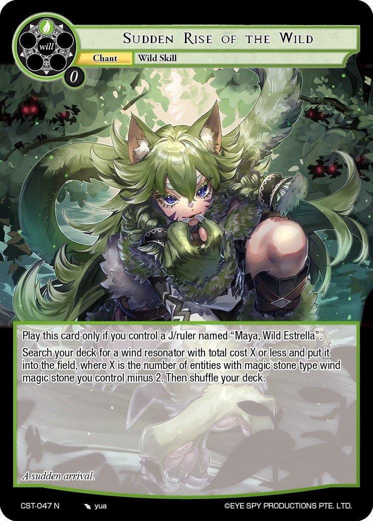 Image for Sudden Rise of the Wild (Clash of the Star Trees) (CST-047 N) - Force of Will