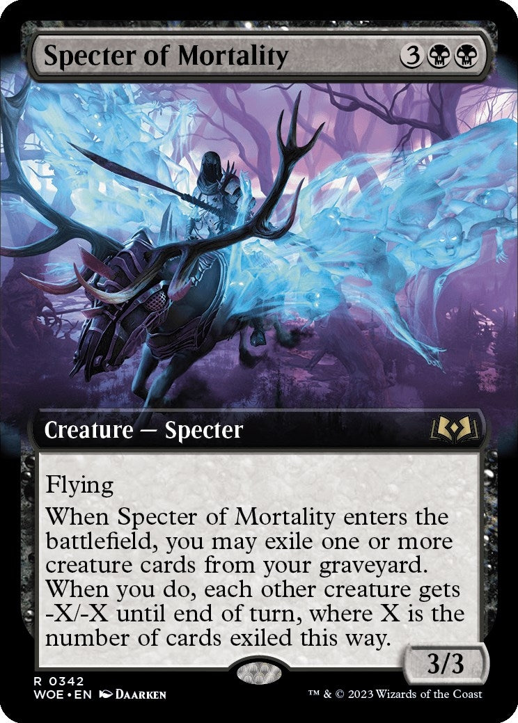 Image for Specter of Mortality (Extended Art) (Wilds of Eldraine) (342) - Magic: The Gathering