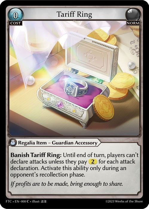 Image for Tariff Ring (Fractured Crown) (008) - Grand Archive TCG