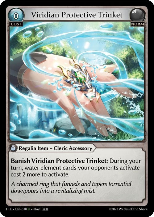Image for Viridian Protective Trinket (Fractured Crown) (010) - Grand Archive TCG