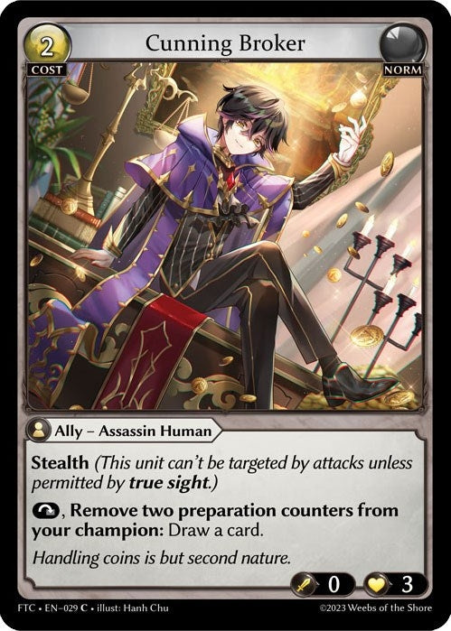 Image for Cunning Broker (Fractured Crown) (029) - Grand Archive TCG