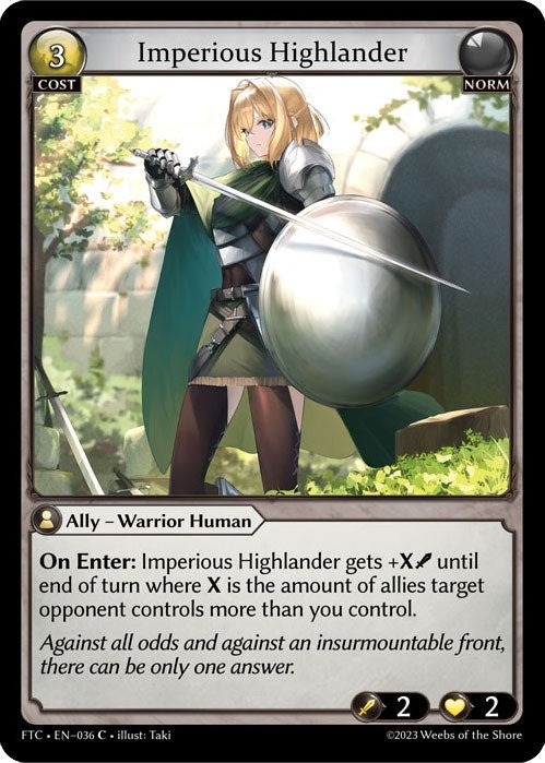 Image for Imperious Highlander (Fractured Crown) (036) - Grand Archive TCG