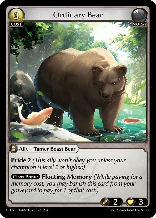 Image for Ordinary Bear (Fractured Crown) (040) - Grand Archive TCG
