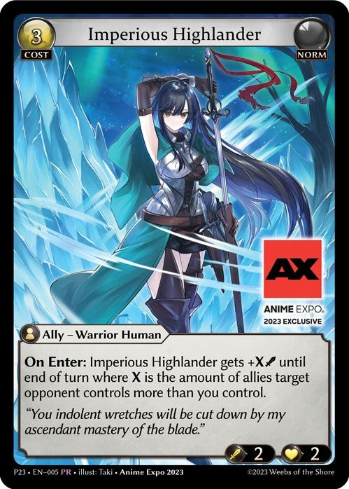 Image for Imperious Highlander (Promotional Cards) (005) - Grand Archive TCG