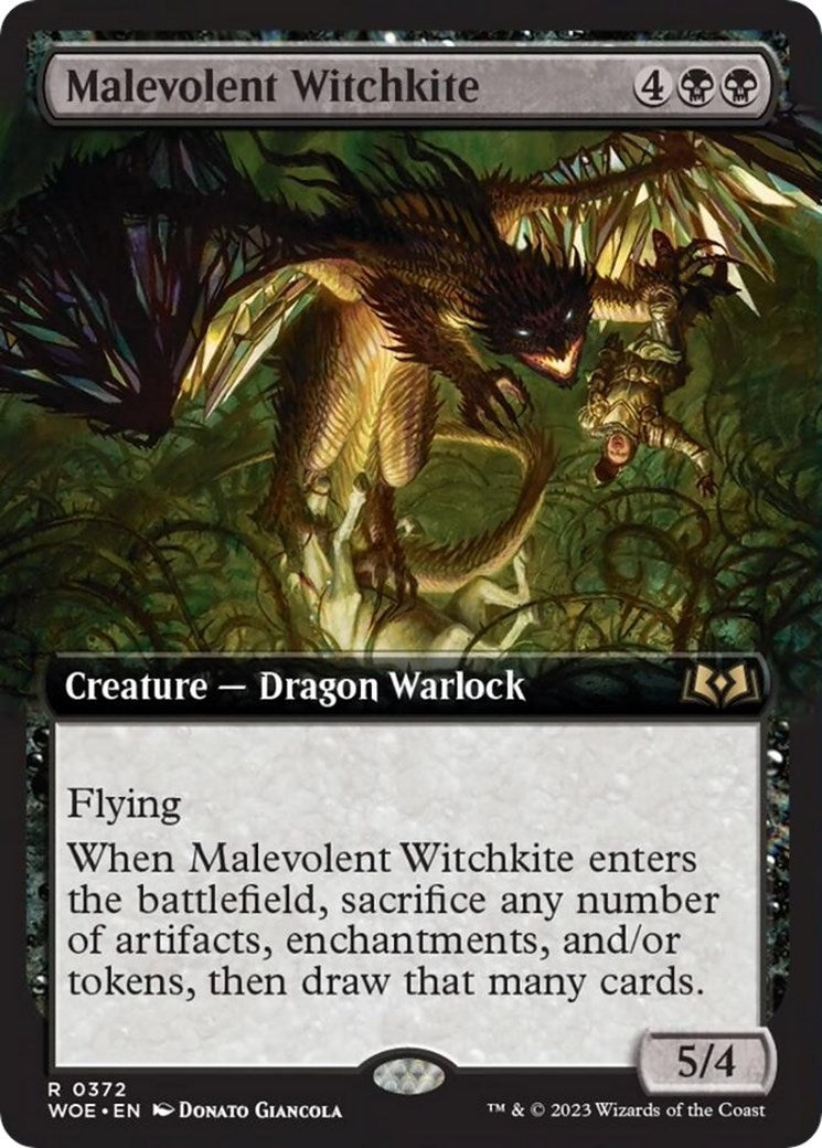 Image for Malevolent Witchkite (Extended Art) (Wilds of Eldraine) (372) - Magic: The Gathering