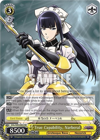 Image for True Capability, Narberal (Nazarick: Tomb of the Undead Vol.2) (OVL/S99-E002 RR) - Weiss Schwarz