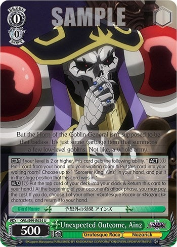 Image for Unexpected Outcome, Ainz (Nazarick: Tomb of the Undead Vol.2) (OVL/S99-E034 U) - Weiss Schwarz