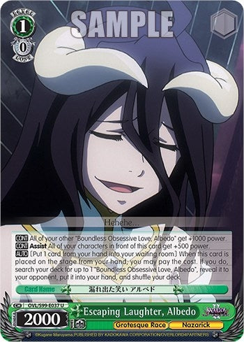 Image for Escaping Laughter, Albedo (Nazarick: Tomb of the Undead Vol.2) (OVL/S99-E037 U) - Weiss Schwarz