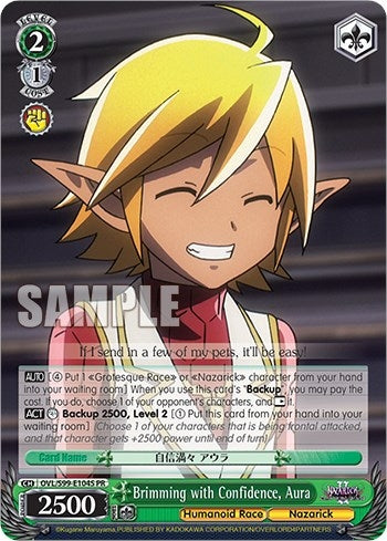 Image for Brimming with Confidence, Aura (Foil) (Nazarick: Tomb of the Undead Vol.2) (OVL/S99-E104S PR) - Weiss Schwarz