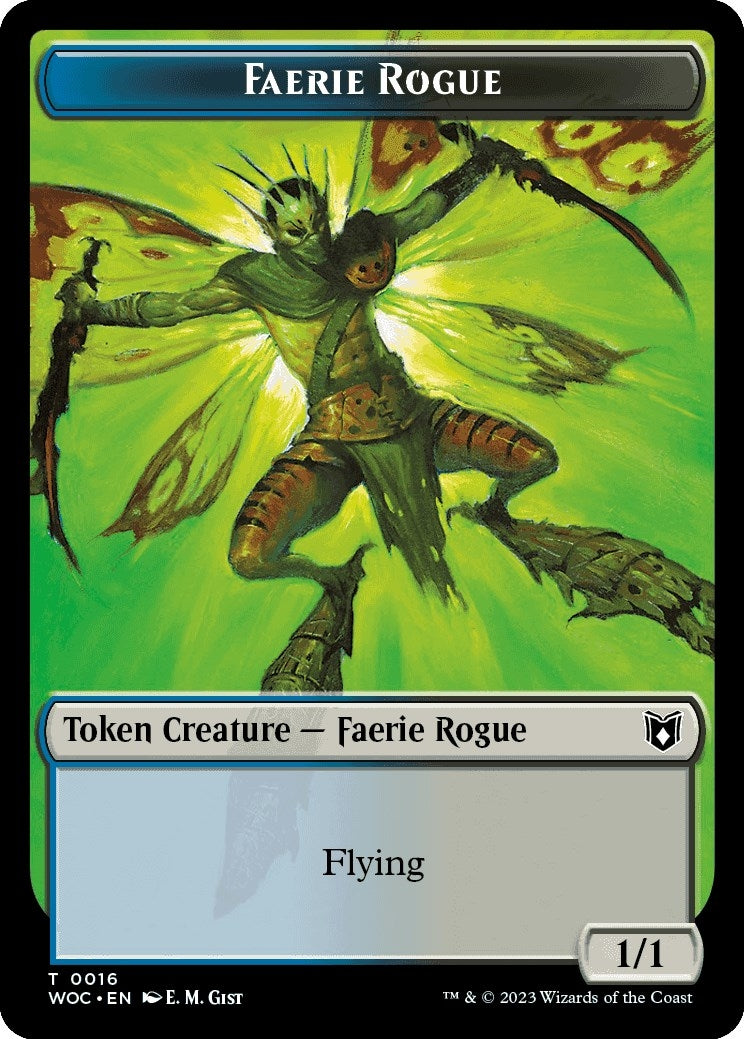 Image for Faerie Rogue (0016) // Faerie Double-Sided Token (Commander: Wilds of Eldraine) (16 // 10) - Magic: The Gathering