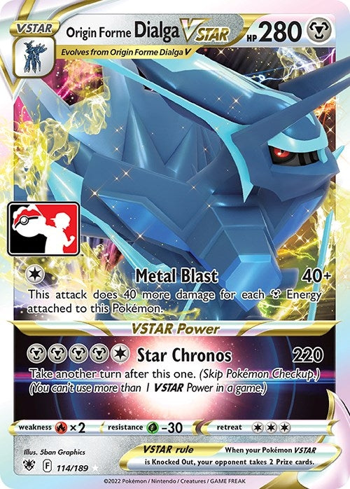 Image for Origin Forme Dialga VSTAR (Prize Pack Series Cards) (114/189) - Pokemon