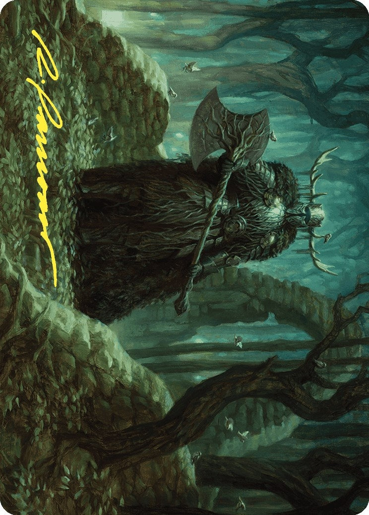 Image for Mosswood Dreadknight Art Card (Gold-Stamped Signature) (Art Series: Wilds of Eldraine) (40) - Magic: The Gathering