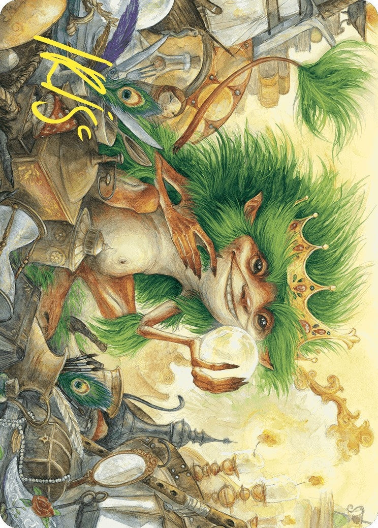 Image for Knickknack Ouphe Art Card (Gold-Stamped Signature) (Art Series: Wilds of Eldraine) (50) - Magic: The Gathering