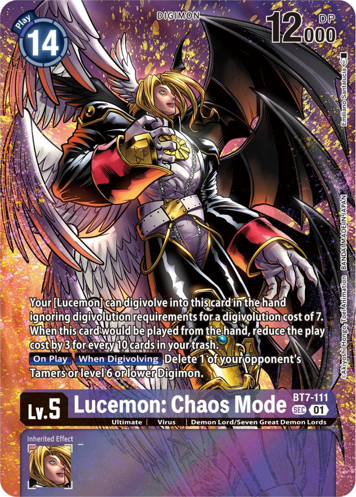 Image for Lucemon: Chaos Mode (Premium Binder Set) (BT07) (BT7-111 SEC) - Digimon Card Game