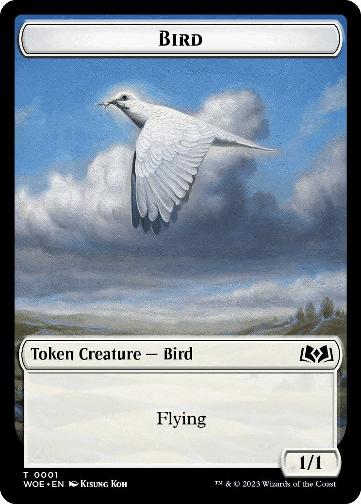Image for Bird // Human Double-Sided Token (Commander: Wilds of Eldraine) (6 // 2) - Magic: The Gathering