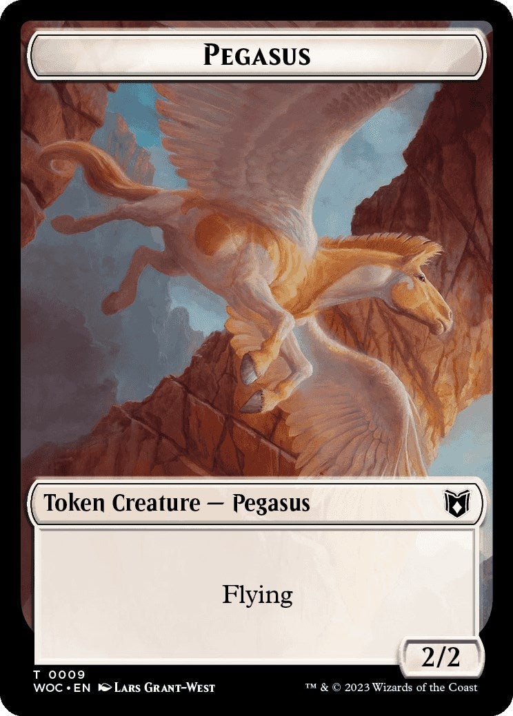 Image for Pegasus // Saproling Double-Sided Token (Commander: Wilds of Eldraine) (9 // 15) - Magic: The Gathering
