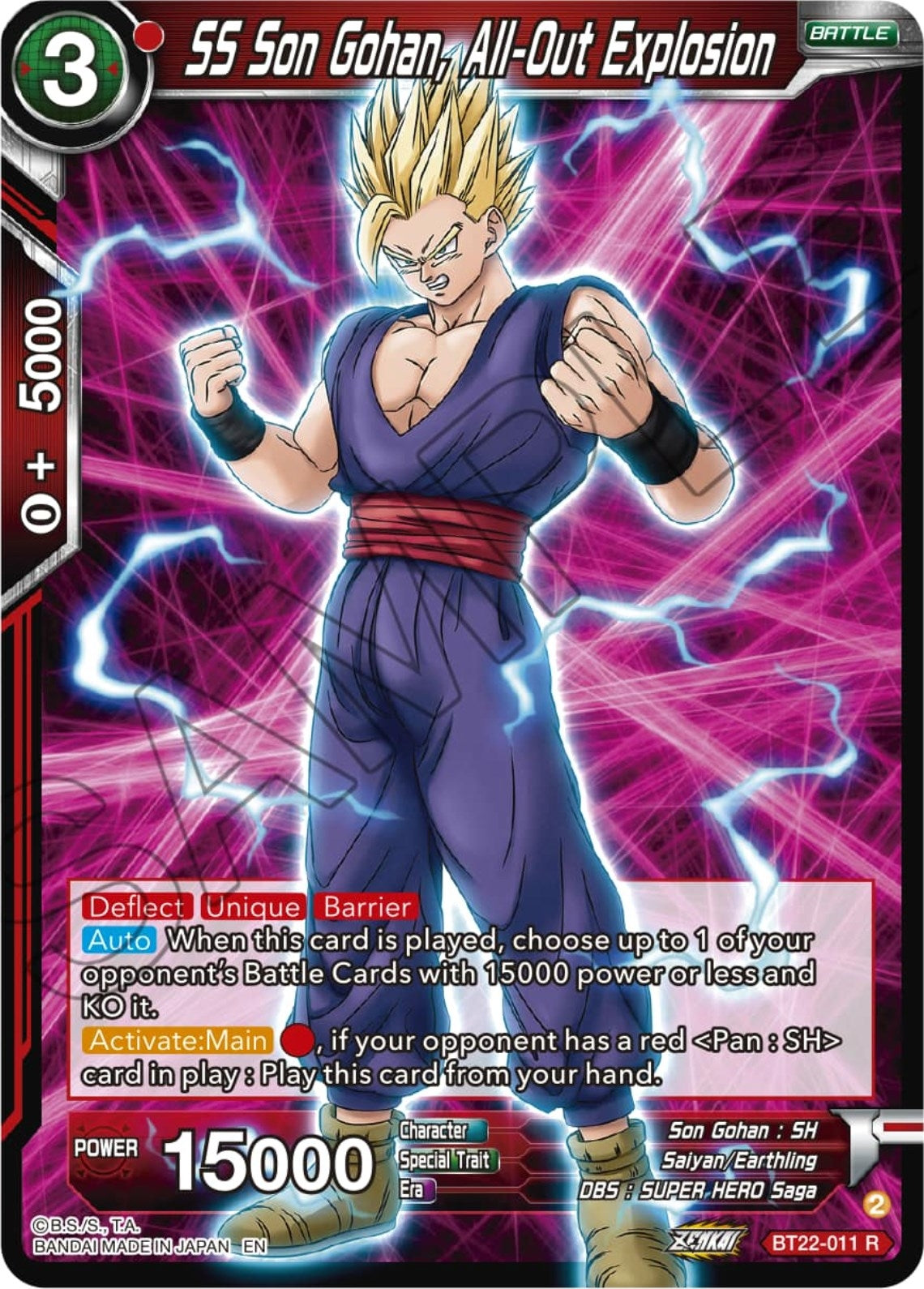 Image for SS Son Gohan, All-Out Explosion (Critical Blow) (BT22-011) - Dragon Ball Super: Masters