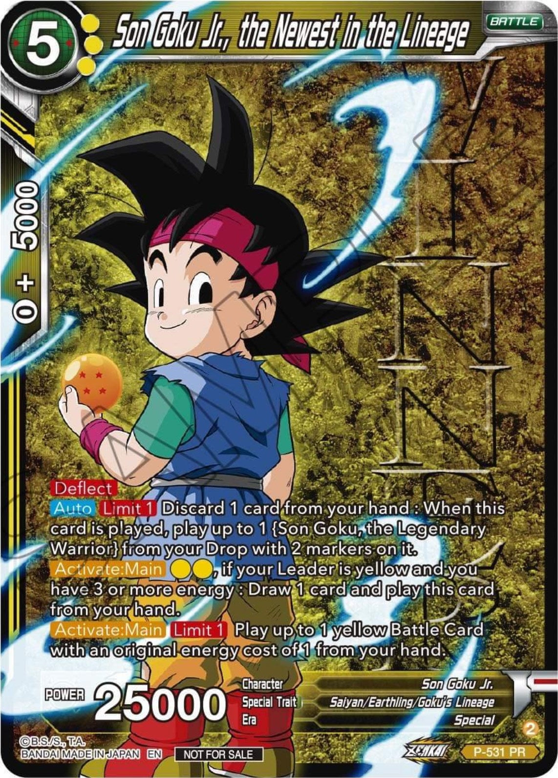 Image for Son Goku Jr., the Newest in the Lineage (Winner-Stamped) (Zenkai Series Tournament Pack Vol.5) (Tournament Promotion Cards) (P-531) - Dragon Ball Super: Masters