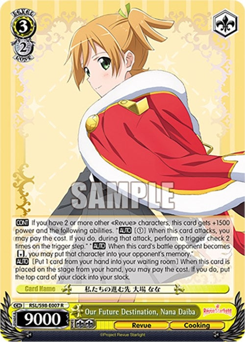 Image for Our Future Destination, Nana Daiba (Revue Starlight The Movie) (RSL/S98-E007 R) - Weiss Schwarz