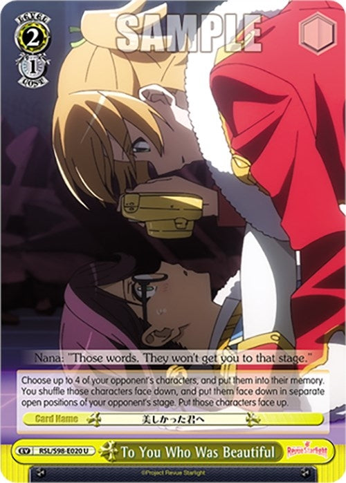 Image for To You Who Was Beautiful (Revue Starlight The Movie) (RSL/S98-E020 U) - Weiss Schwarz