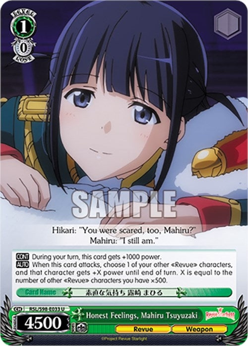 Image for Honest Feelings, Mahiru Tsuyuzaki (Revue Starlight The Movie) (RSL/S98-E033 U) - Weiss Schwarz