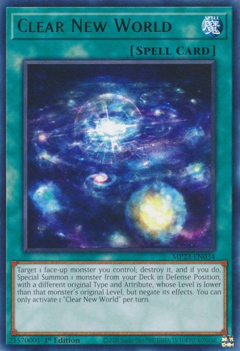 Image for Clear New World (25th Anniversary Tin: Dueling Heroes Mega Pack) (MP23-EN034) - YuGiOh