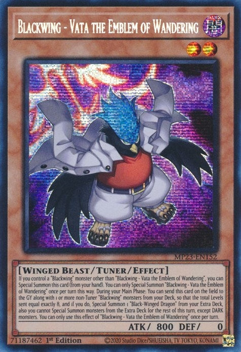Image for Blackwing - Vata the Emblem of Wandering (25th Anniversary Tin: Dueling Heroes Mega Pack) (MP23-EN152) - YuGiOh