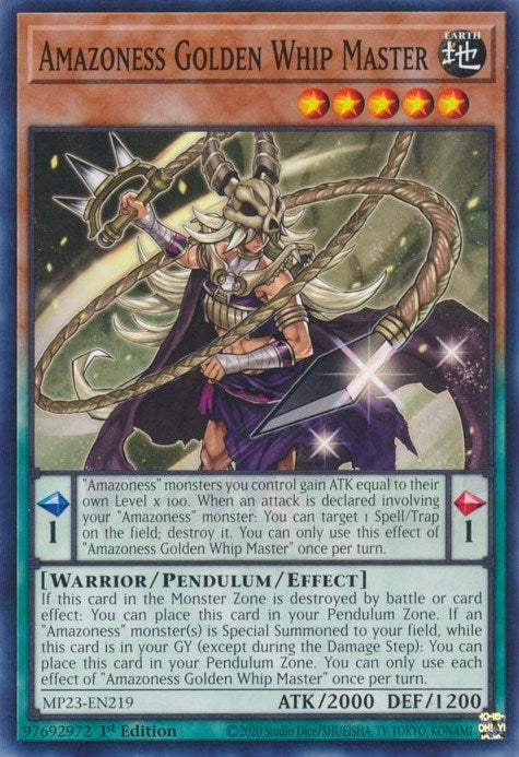 Image for Amazoness Golden Whip Master (25th Anniversary Tin: Dueling Heroes Mega Pack) (MP23-EN219) - YuGiOh