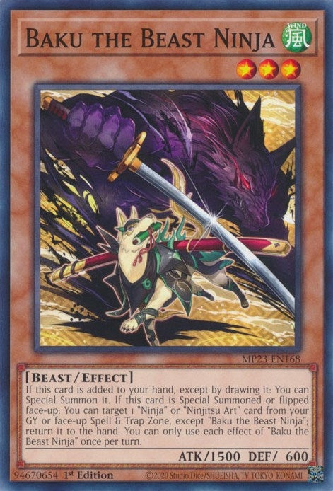 Image for Baku the Beast Ninja (25th Anniversary Tin: Dueling Heroes Mega Pack) (MP23-EN168) - YuGiOh