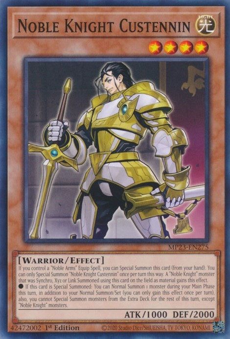 Image for Noble Knight Custennin (25th Anniversary Tin: Dueling Heroes Mega Pack) (MP23-EN275) - YuGiOh