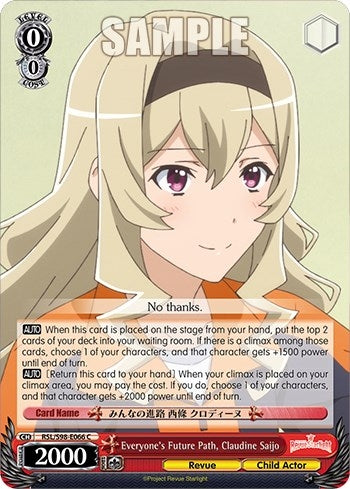 Image for Everyone's Future Path, Claudine Saijo (Revue Starlight The Movie) (RSL/S98-E066 C) - Weiss Schwarz
