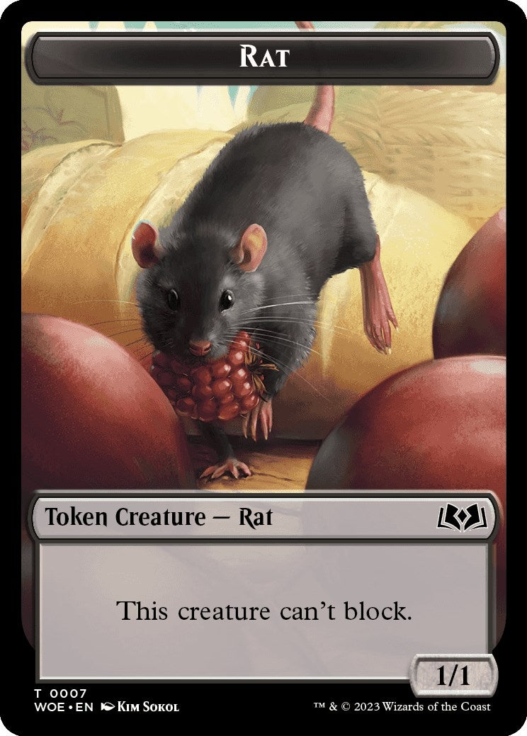 Image for Rat // Food (0010) Double-Sided Token (Wilds of Eldraine) (7 // 10) - Magic: The Gathering