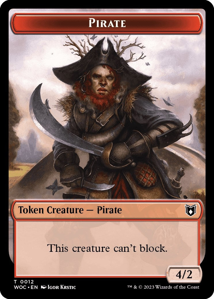 Image for Pirate // Human Soldier Double-Sided Token (Commander: Wilds of Eldraine) (12 // 7) - Magic: The Gathering