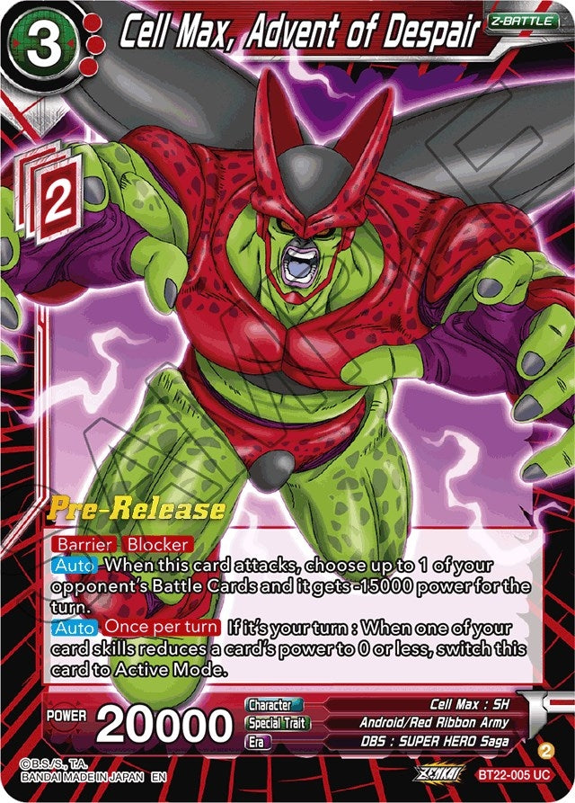 Image for Cell Max, Advent of Despair (Critical Blow Pre-Release Cards) (BT22-005) - Dragon Ball Super: Masters
