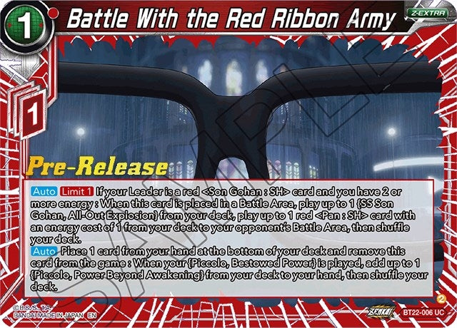 Image for Battle With the Red Ribbon Army (Critical Blow Pre-Release Cards) (BT22-006) - Dragon Ball Super: Masters