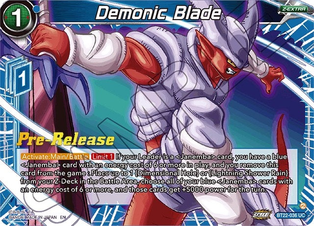 Image for Demonic Blade (Critical Blow Pre-Release Cards) (BT22-036) - Dragon Ball Super: Masters