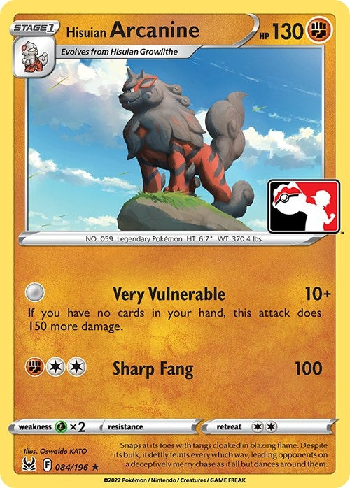 Image for Hisuian Arcanine (Prize Pack Series Cards) (084/196) - Pokemon