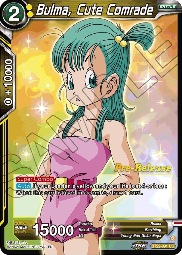 Image for Bulma, Cute Comrade (Critical Blow Pre-Release Cards) (BT22-091) - Dragon Ball Super: Masters