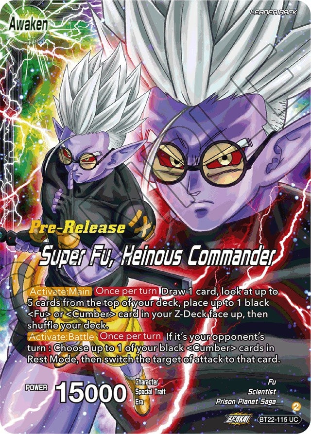 Image for Fu // Super Fu, Heinous Commander (Critical Blow Pre-Release Cards) (BT22-115) - Dragon Ball Super: Masters