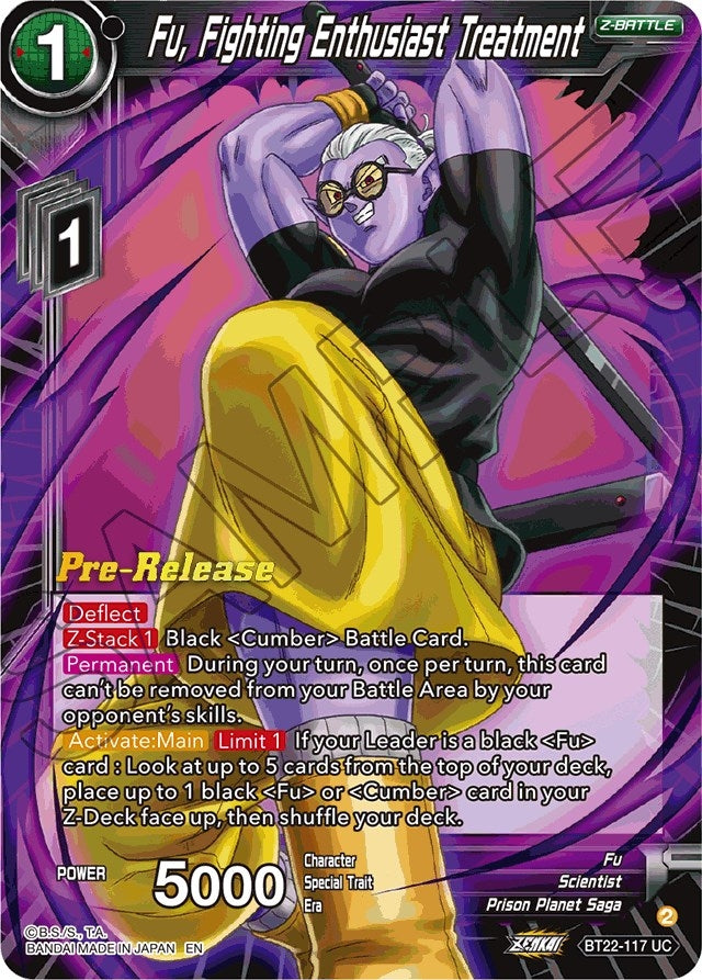 Image for Fu, Fighting Enthusiast Treatment (Critical Blow Pre-Release Cards) (BT22-117) - Dragon Ball Super: Masters