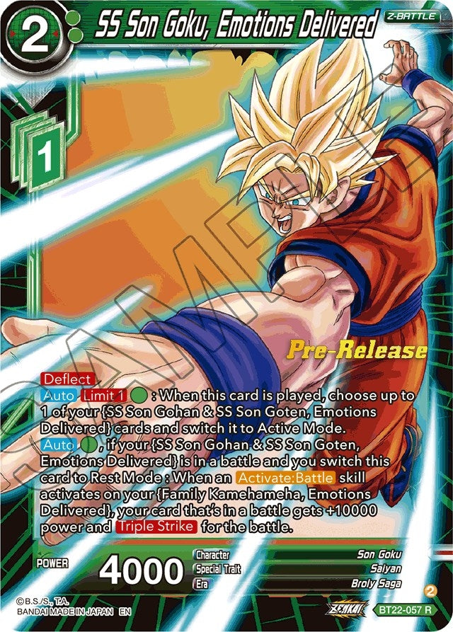 Image for SS Son Goku, Emotions Delivered (Critical Blow Pre-Release Cards) (BT22-057) - Dragon Ball Super: Masters